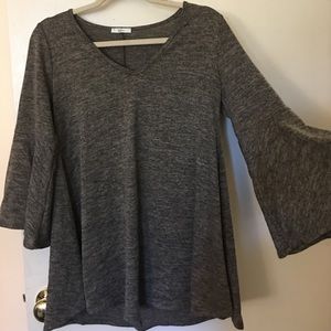 Tunic with bell sleeves